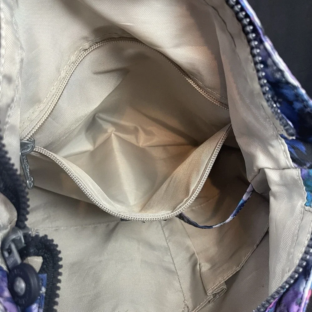 Kipling Women's Blue Purple‎ Floral Crossbody Shoulder Bag Purse Lightweight